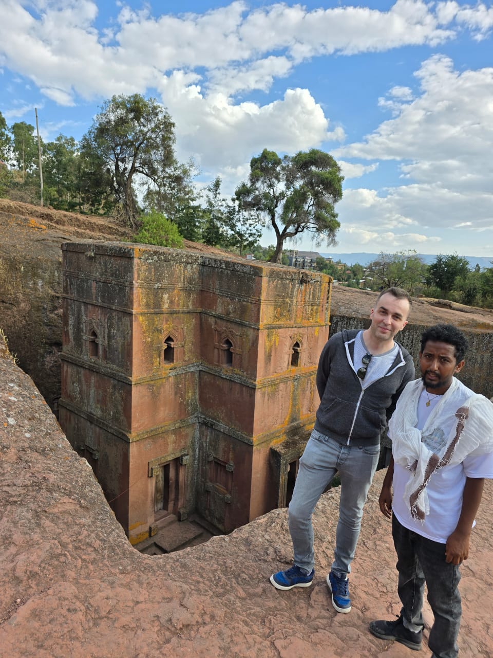 Travelers at an Ethiopian heritage site, February 2025